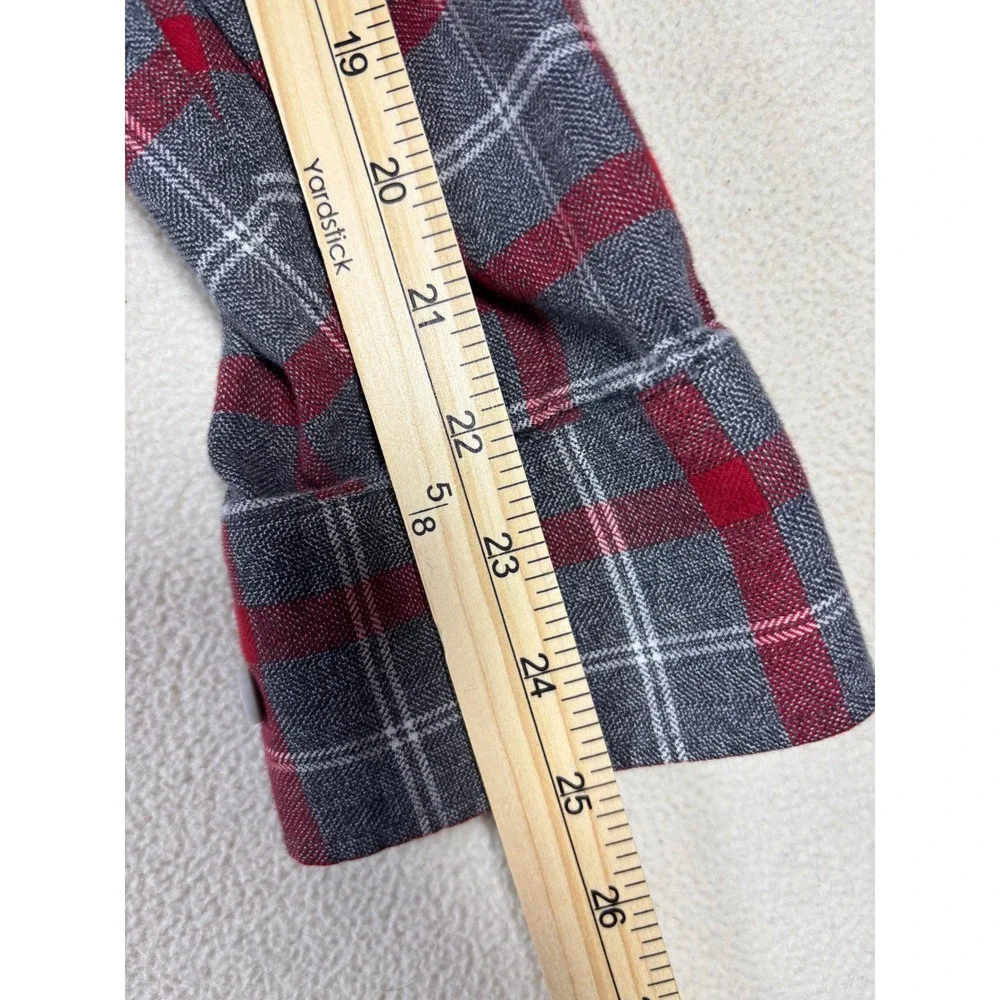 UNTUCKit Mens Large Grey Red Plaid Long Sleeve‎ 100% Cotton Button Down Shirt